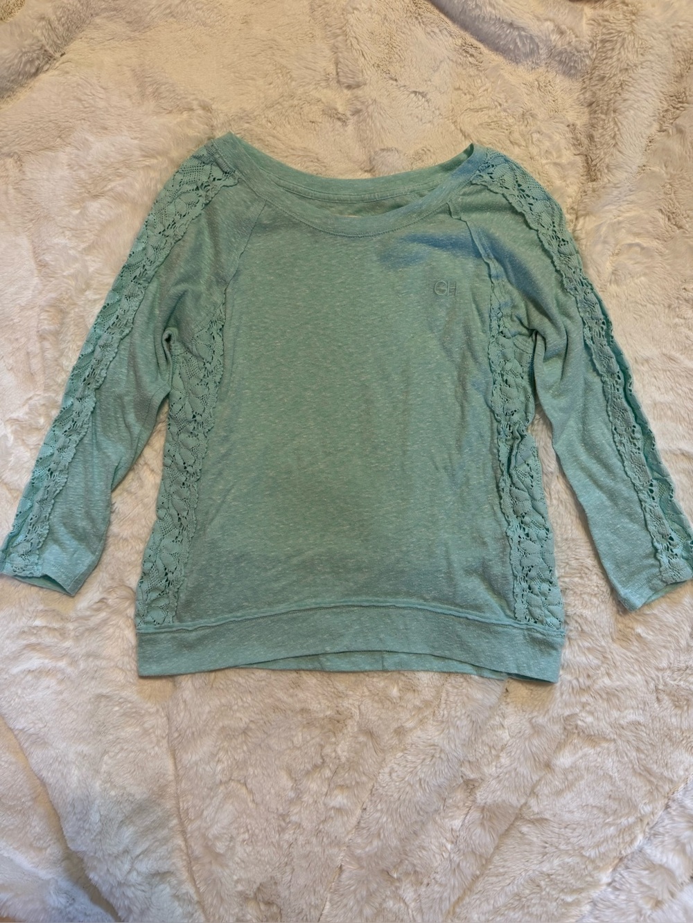 Gilly Hicks Mint Heather Quarter Sleeve Tee